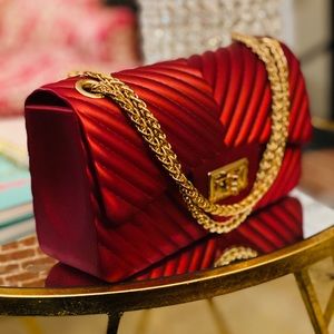 🔥🔥 Cinnamon Red Luxe Jelly Handbag✨